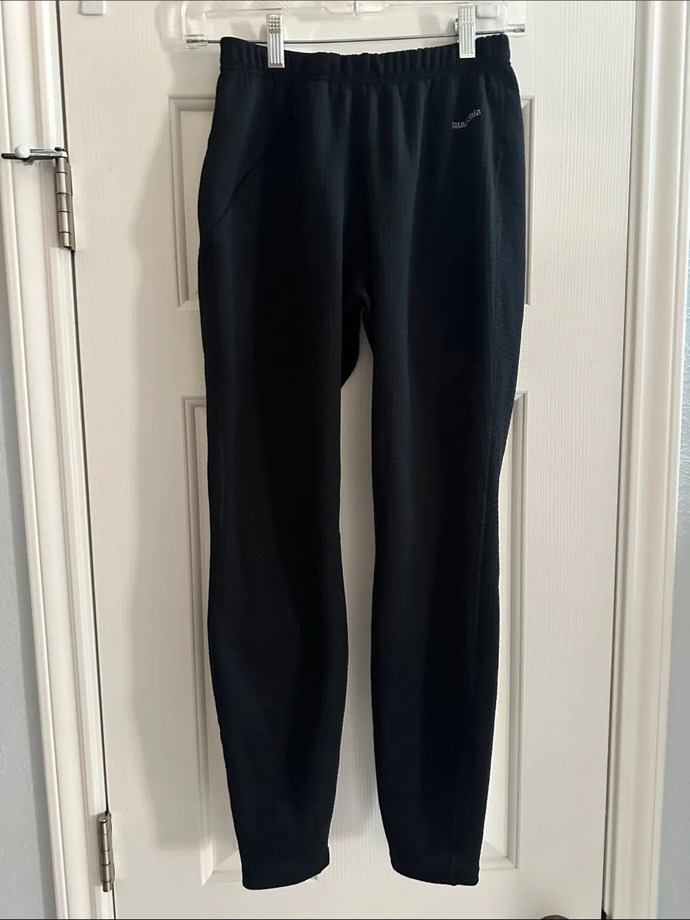 Patagonia Vintage R1 Fleece Pants Women’s Small Black Grid Texture Polartec